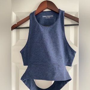 Outdoor Voices Slashback Crop Top, Navy, Size Small, never worn!